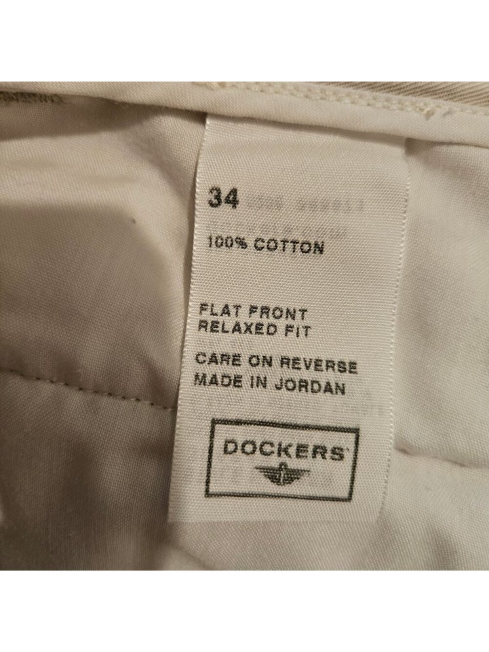 Dockers Mens Beige Cargo Shorts Flat Front Relaxed Fit Size 34 100% Cotton - Picture 10 of 13